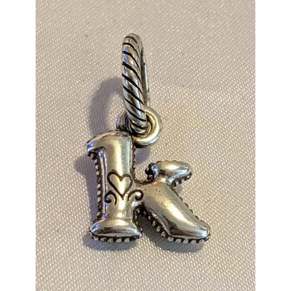 Authentic Brighton ABC Lowercase Letter K Alphabet Charm Silver Plated EUC - Picture 1 of 5